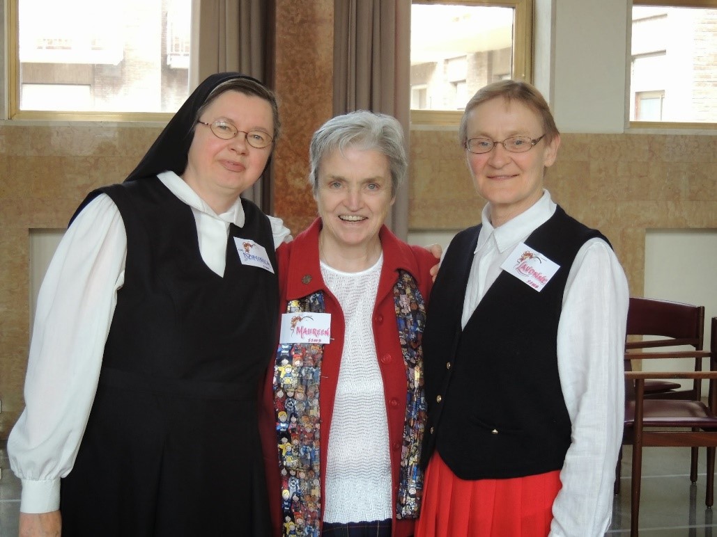 Sister Maureen McGoey (center) with Sister Dominica Michalke, former General Councilor (left) and Sister Lavonne Krebs (CP Provi