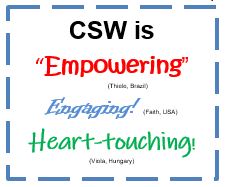 image saying CSW is empowering, engaging, heart-touching