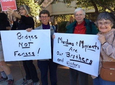 at a protest