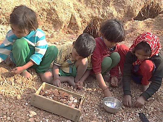 Children sorting Silica