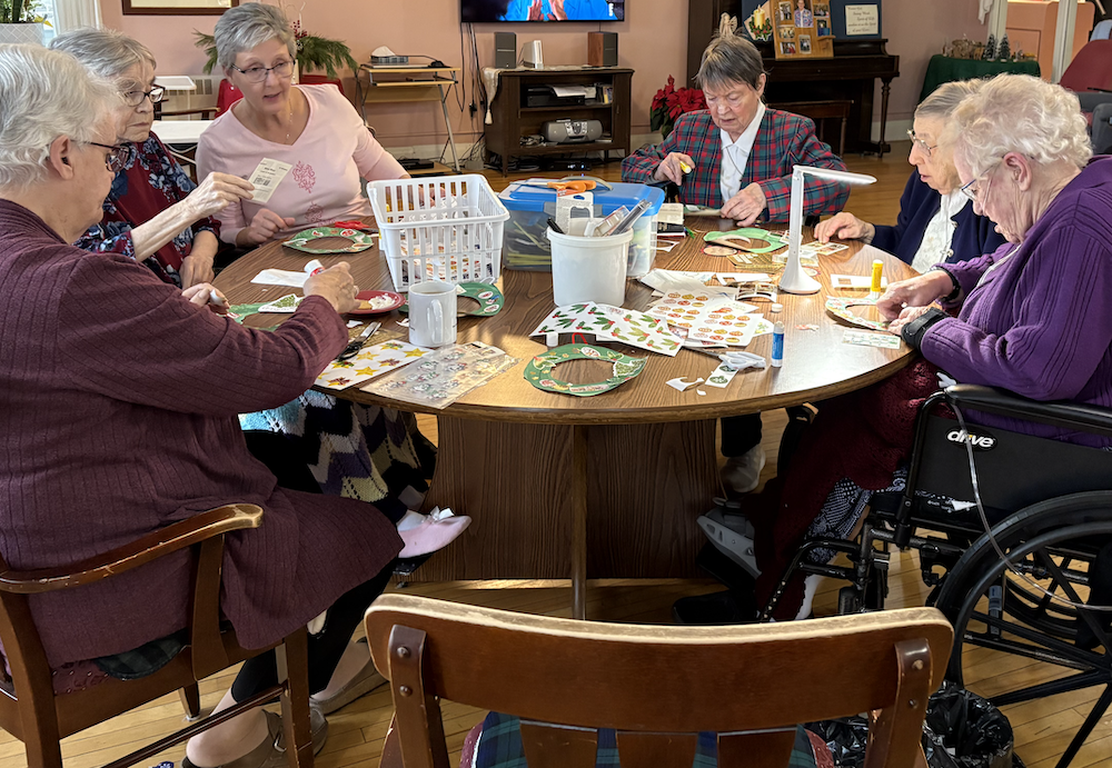 Photo of Sisters working on wreaths
