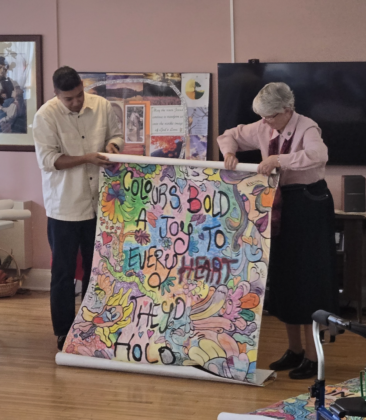 Sister Rosemary Howarth and Vu Display Colouring Sheet