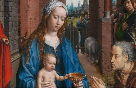 jan gossaert the adoration of the kings painting detail from National Gallery