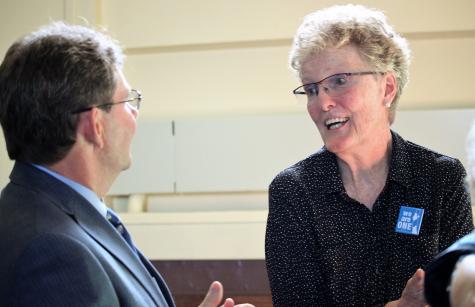 Sister Arlene Flaherty speaking at NDMU