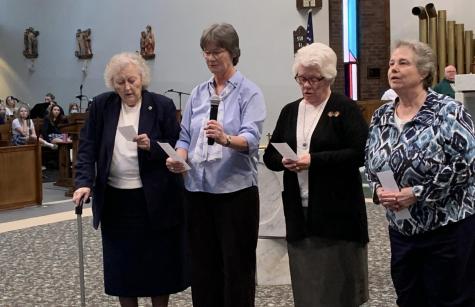 SSND Sisters and Principal, Sr. Irene Pryle SSND and 8th Grade Teacher, Sr. Joan Pikiell SSND. 