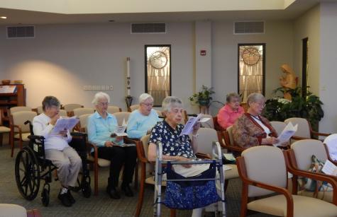 Back Row, left-to-right: Sisters Julice Bots, Lucy Giachetti, Dottie Young, Mary Lou Henderson. Front row, left-to-right: Sisters Jean Phelan and Barbara Bowers. group photo
