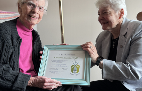 Sister Charmaine gives Sister Kathleen Feeley her Call to Mission