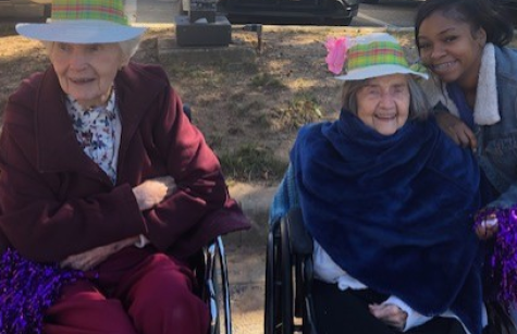 Sisters Therese Feeley and Kathleen Engers with Shantel Williams Sisters Therese Feeley and Kathleen Engers with Shantel Williams