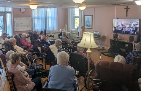 Sisters in Waterdown visit Sisters at Stella Maris Photo of SSND Sisters Virtual Visit